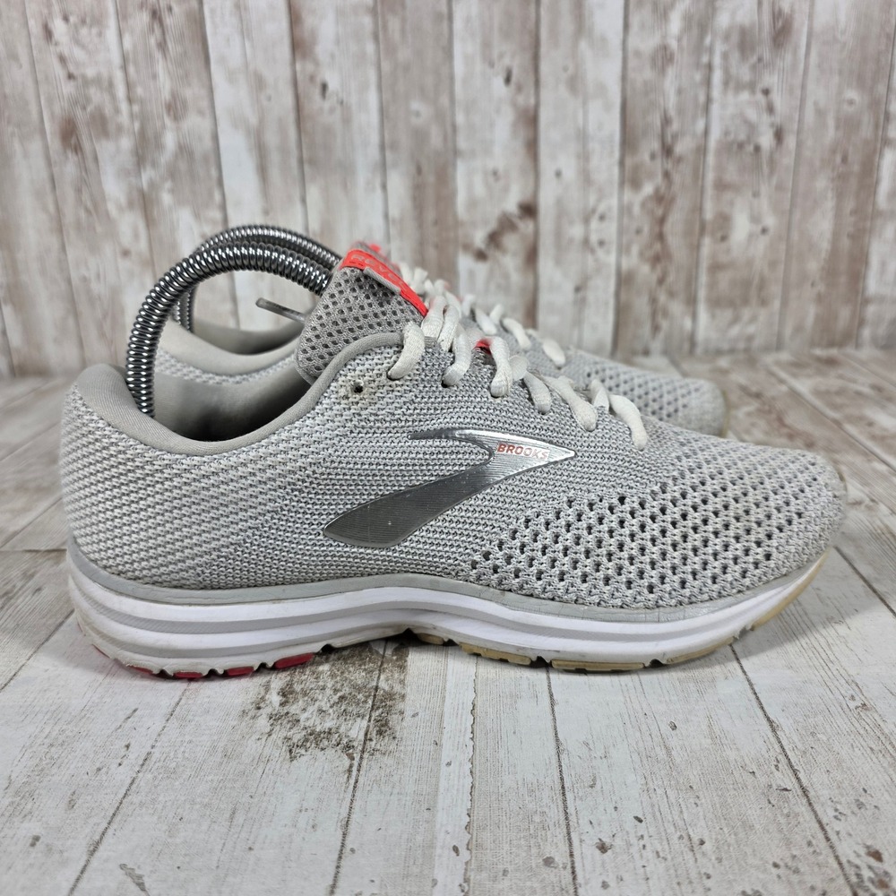 Brooks Revel 2 Womens Running Shoes Grey White Pink 1202811B028 Size 8 B